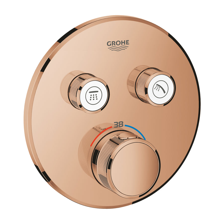 Grohe Grohtherm Concealed Mixer Smart 2 Way Control Rosegold