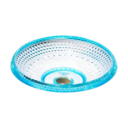 Drop Decorative Round Glass Wash Basin Turquoise