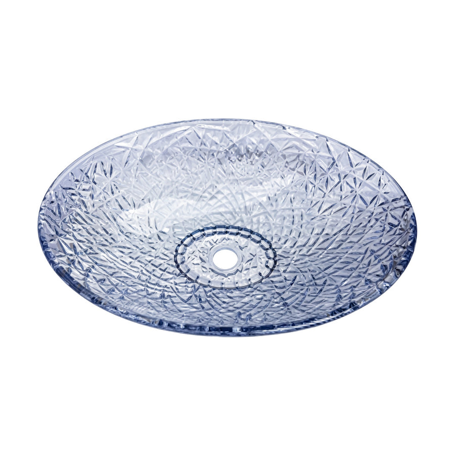 Drop Decorative Oval Glass Countertop Wash Basin
