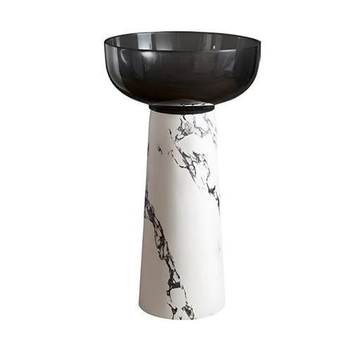 Drop Decorative Wash Basin White Marble × Black