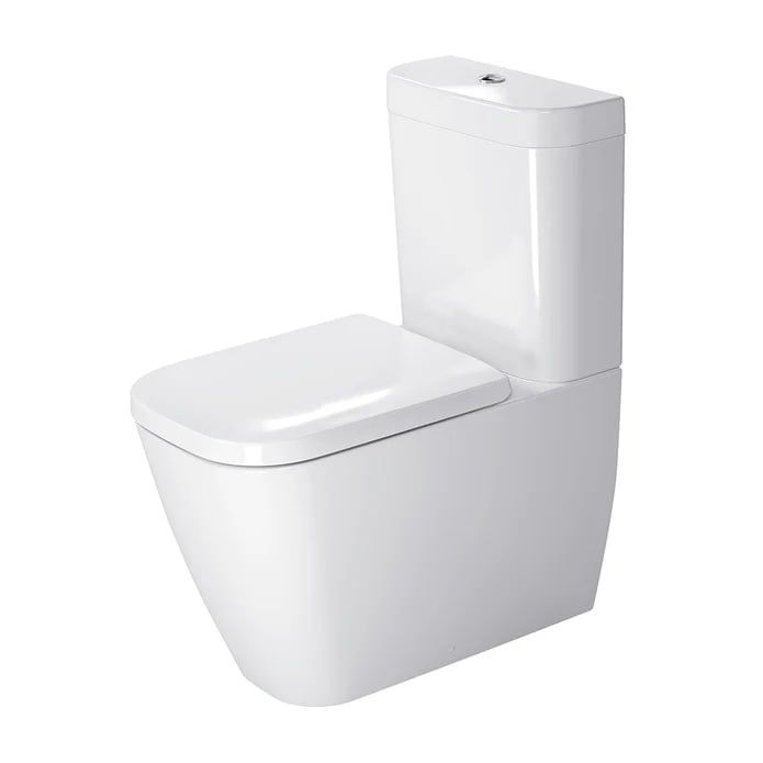 Duravit Happy D.2 Floor-Standing Toilet, Vario Outlet, incl. Fixing Set