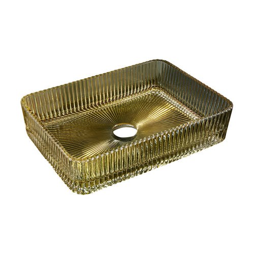 Drop Decorative Rectangular Glass Wash Basin