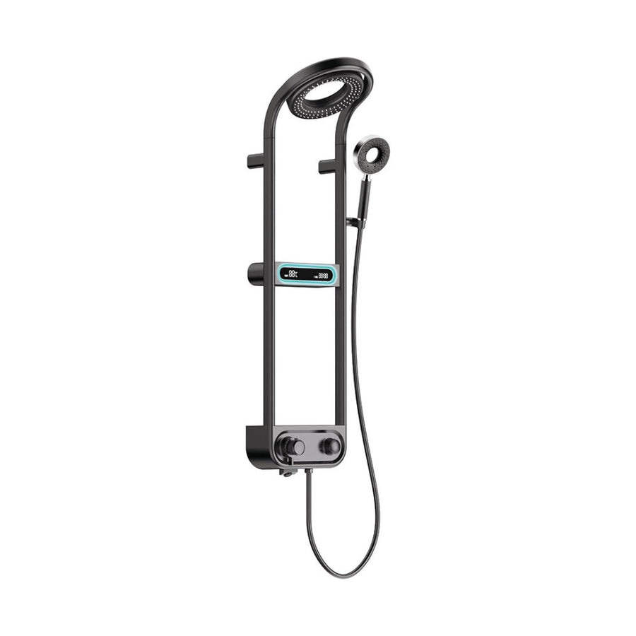 Gawad Round Shower Panel Matt Black