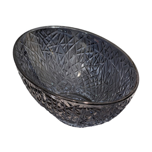 Drop Decorative Oval Glass Wash Basin Black