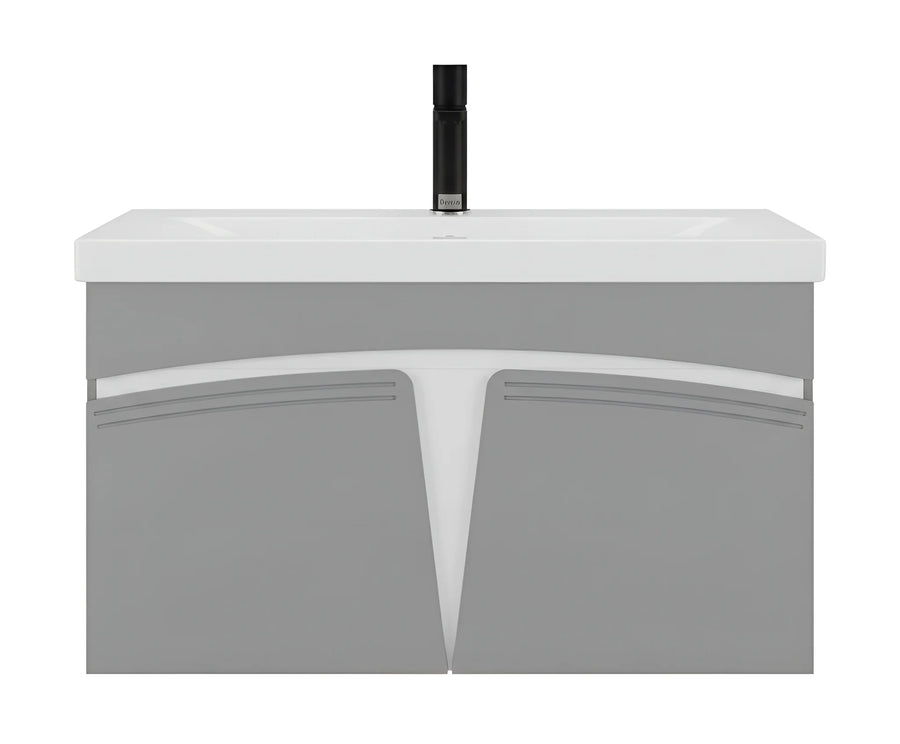 Beroia Furniture Unit with Washbasin 80×40 cm Grey