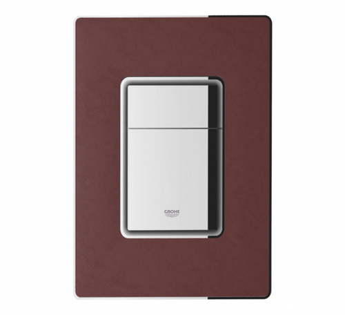 Grohe Skate Cosmopolitan Flush Plate Dark Red Leather