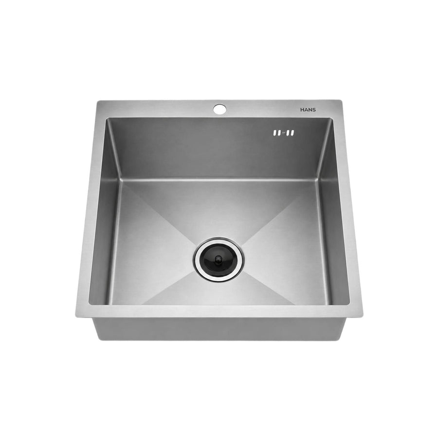 Hans Handmade Kitchen Sink 46 × 46 cm Stainless with Drain
