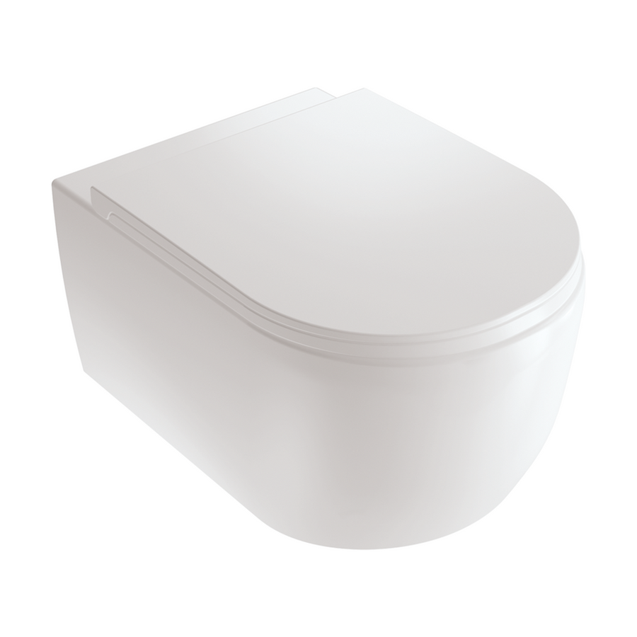 White Ville Round Wall-Mounted Toilet White