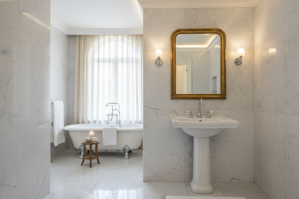 Classic marble bathroom
