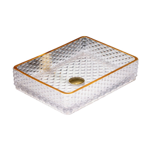 Drop Decorative Rectangular Glass Countertop Wash Basin