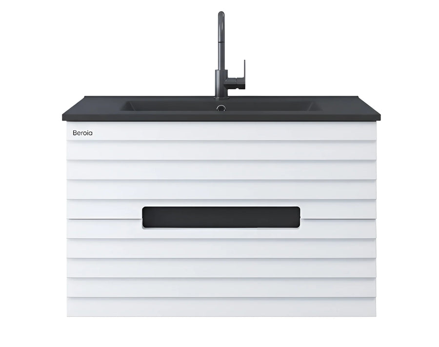 Beroia Furniture Unit with Washbasin 80×46 cm Black