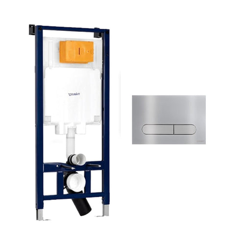 Duravit Chassis Concealed Flush Tank with Flush Plate Glossy Chrome
