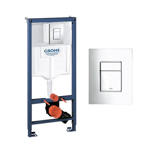 Grohe Chassis Concealed Flush Tank with Flush Plate Chrome