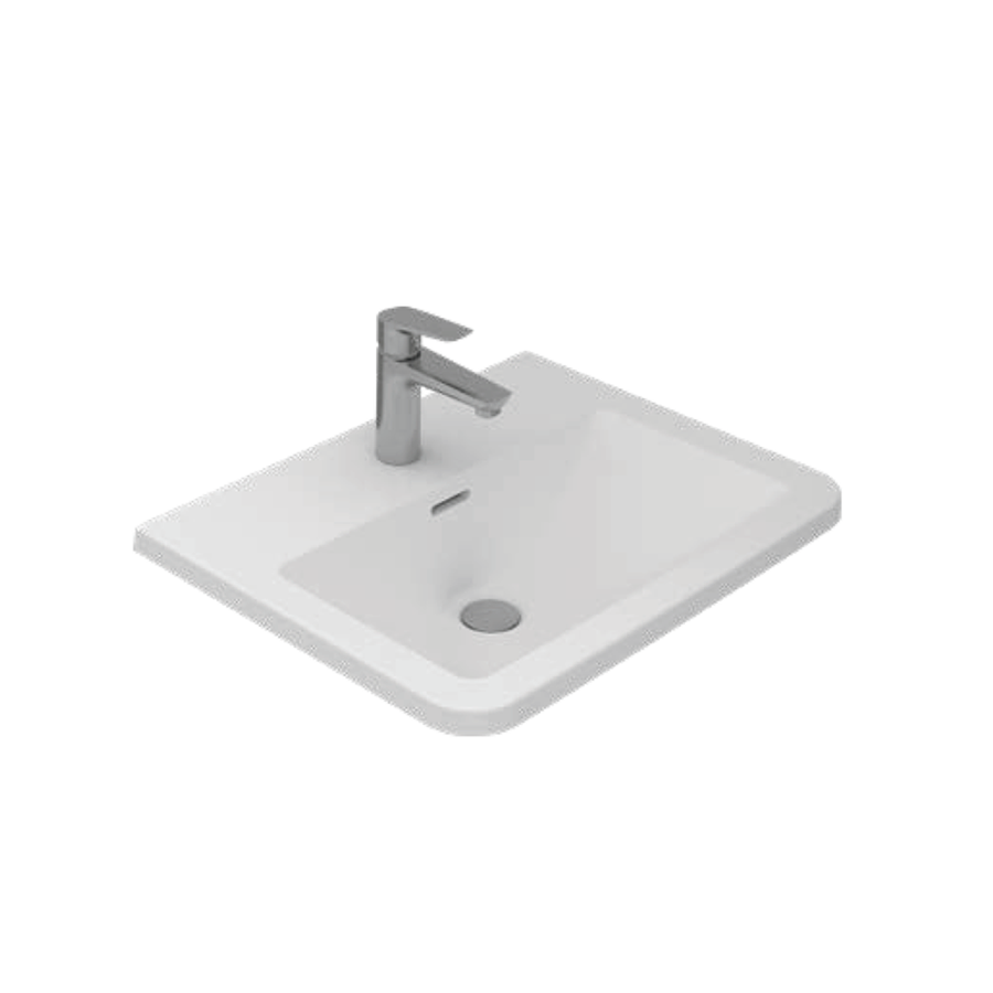 Sanipure Oberon Over Counter Top Rectangle Bathroom Basin 55x44 cm