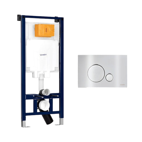 Duravit Chassis Concealed Flush Tank with Flush Plate Glossy Chrome
