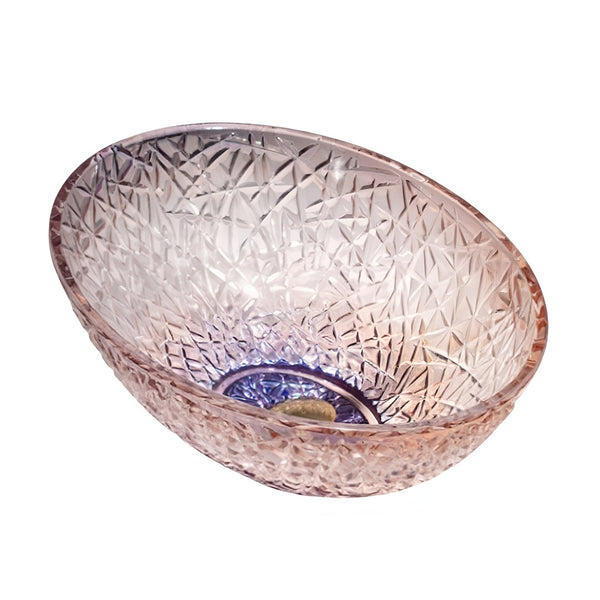 Drop Decorative Oval Glass Wash Basin Rose Gold