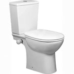 Duravit Emilia Rimless Floor-Standing Toilet, Horizontal Outlet, with Bidet Wash, incl. Fixing Set
