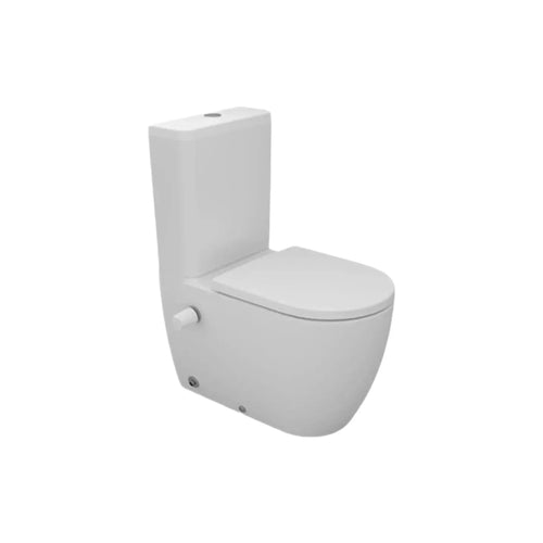Floor stand Toilet back to wall with douche Vega White