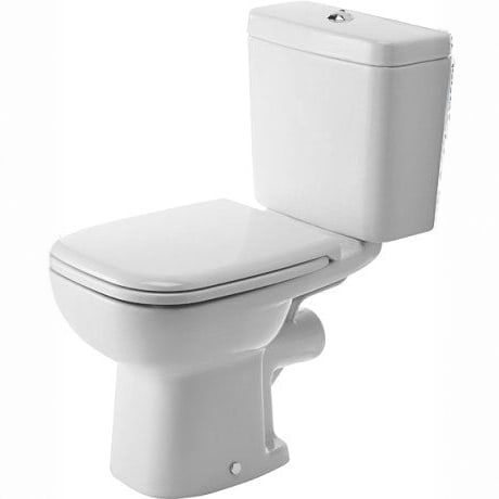 Duravit D-Code Floor-Standing Toilet, Vertical Outlet, with Bidet Wash, incl. Fixing Set