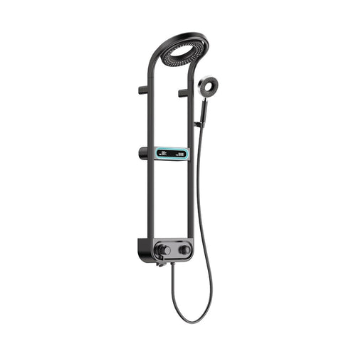 Gawad Round Shower Panel Matt Black