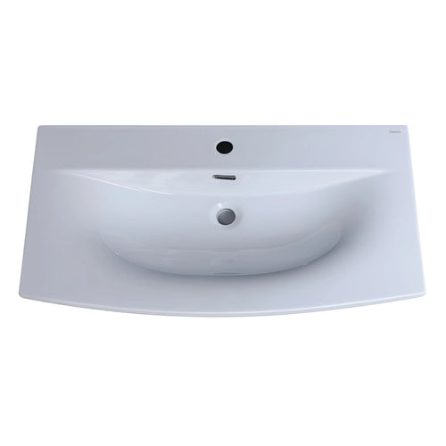 Imported Chinese white washbasin 80 cm with round basin opening