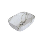 Wash Bowel D 460 mm without overflow,without tap platform Vega Calacatta