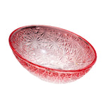Drop Decorative Oval Glass Wash Basin Red