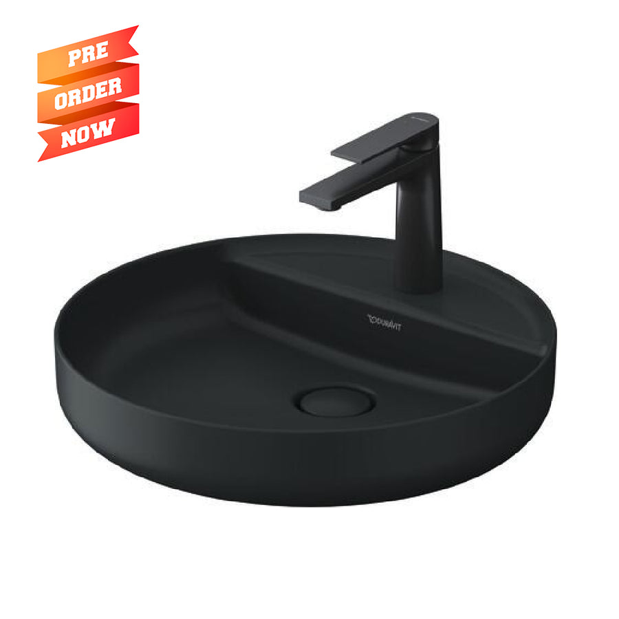 Duravit Vitrium Counter Top Wash Basin with Tap Hole 46cm Matt Dark