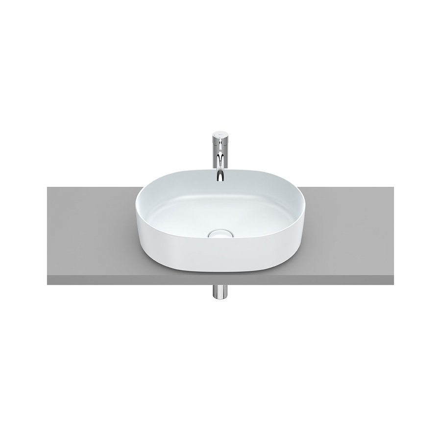 Roca Inspira Over Counter Top Round Bathroom Basin 50x37 cm Pearl