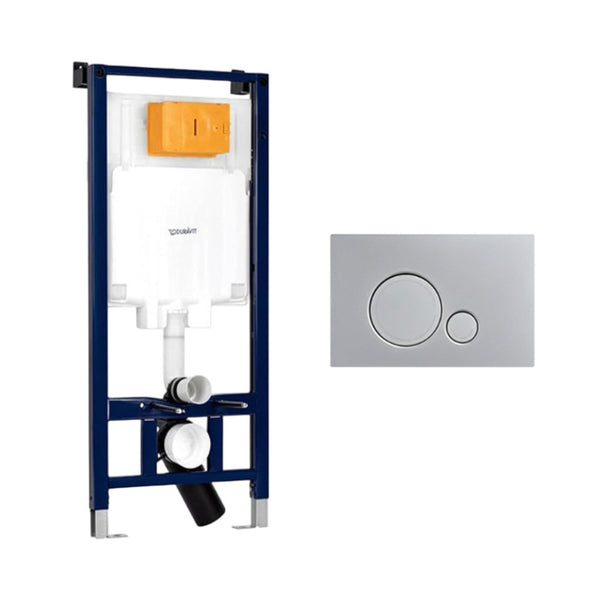 Duravit Chassis Concealed Flush Tank with Flush Plate Matt Chrome