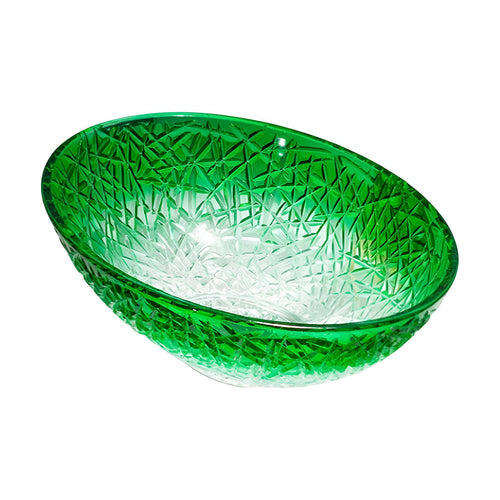 Drop Decorative Oval Glass Wash Basin Green