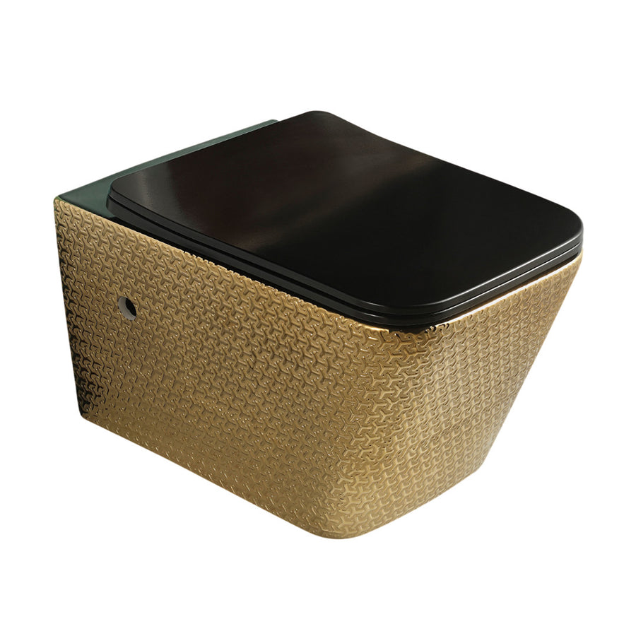 AS Wall-Mounted Decorative Toilet Black× Gold