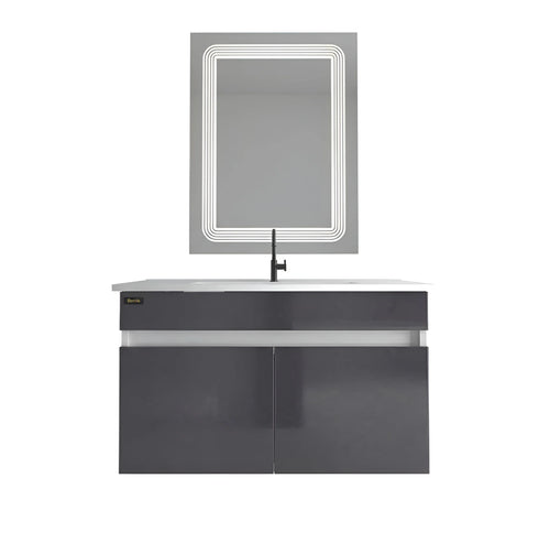Beroia Furniture Unit with Washbasin 80×46 cm Light grey