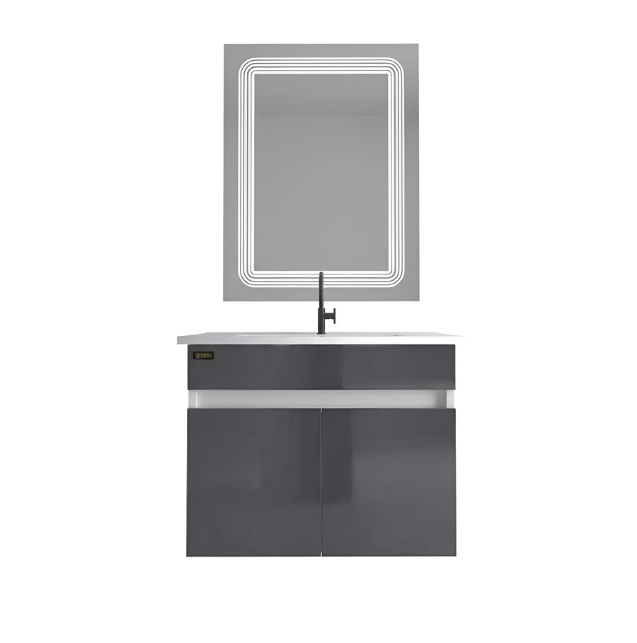 Beroia Furniture Unit with Washbasin 60×46 cm Light grey
