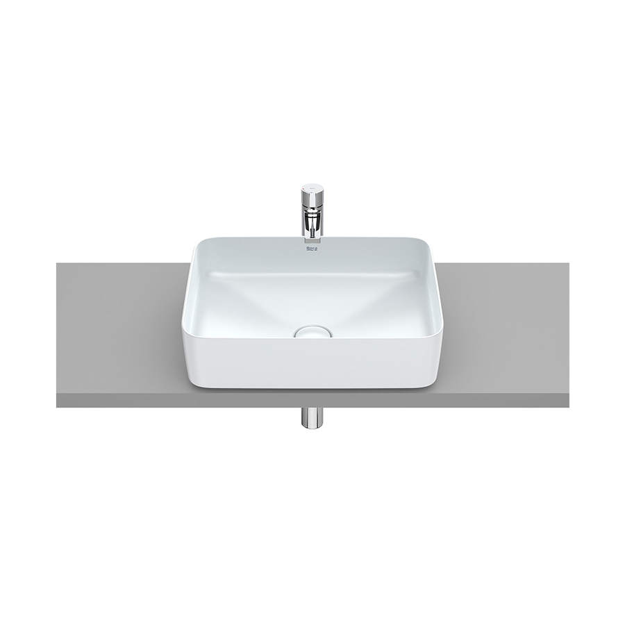 Roca Inspira Over Counter Top Square Bathroom Basin 50x37 cm Pearl