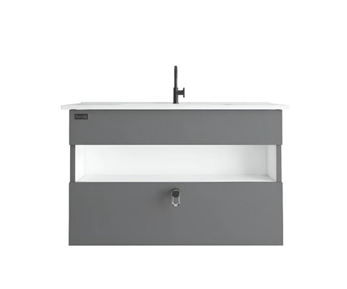 Beroia Furniture Unit with Washbasin 80×46 cm Dark grey