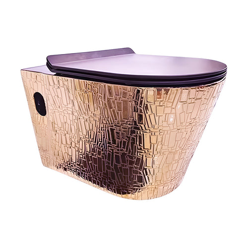 AS Wall-Mounted Decorative Toilet Black× Rose Gold
