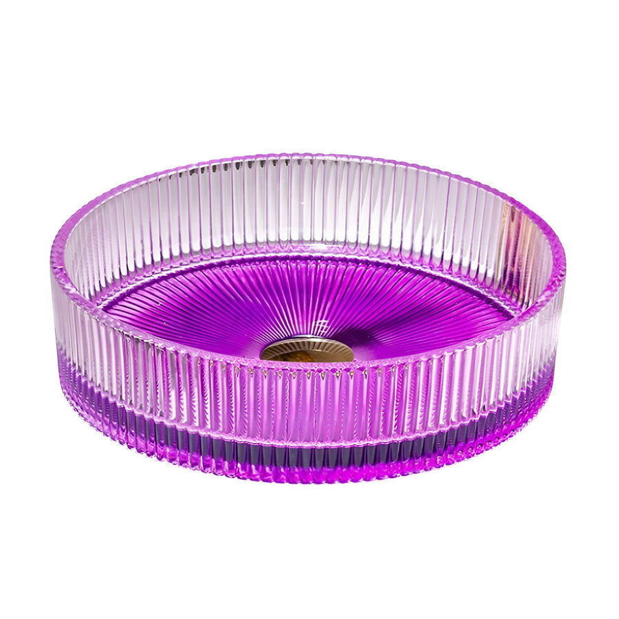 Drop Decorative Round Glass Wash Basin Purple