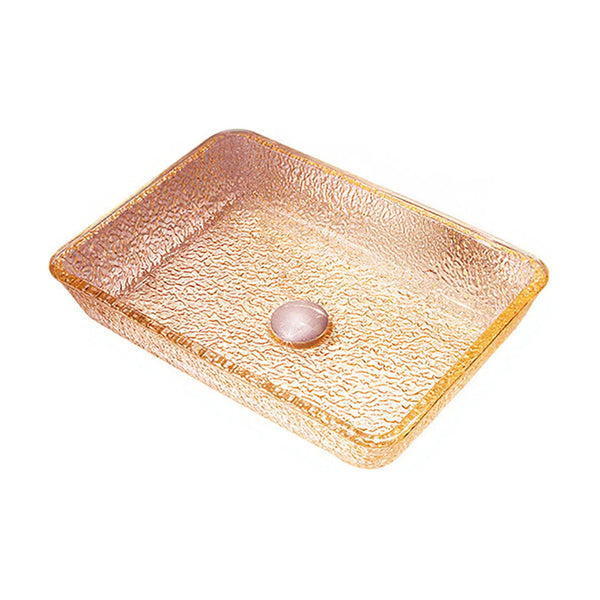 Drop Rectangular Decorative Glass Countertop Wash Basin