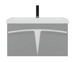 Beroia Furniture Unit with Washbasin 80×40 cm Grey