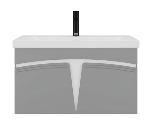 Beroia Furniture Unit with Washbasin 80×40 cm Grey