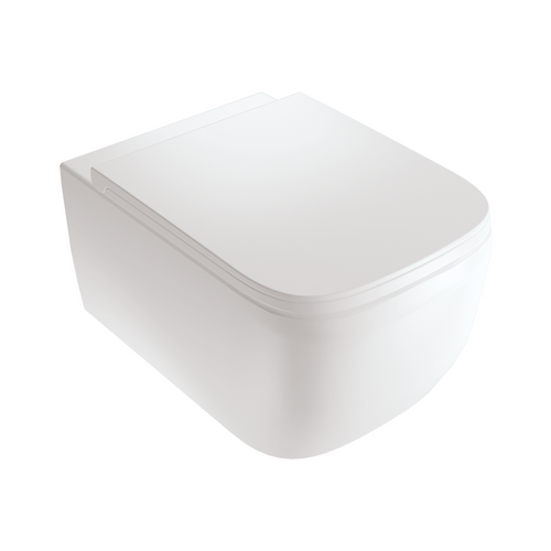 White Ville Smooth Wall-Mounted Toilet White