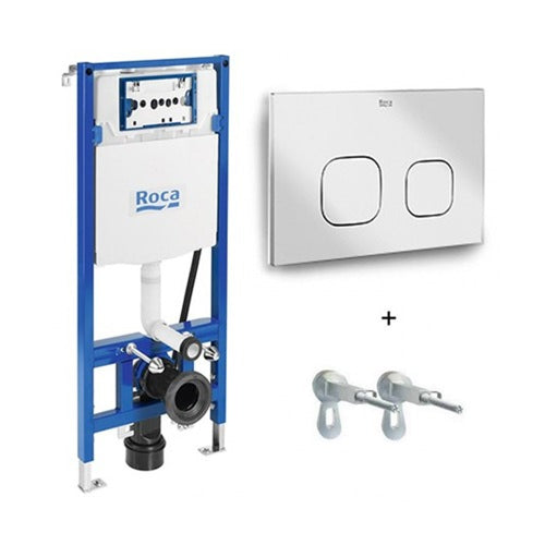 Roca Chassis Concealed Flush Tank with Square Flush Plate Chrome