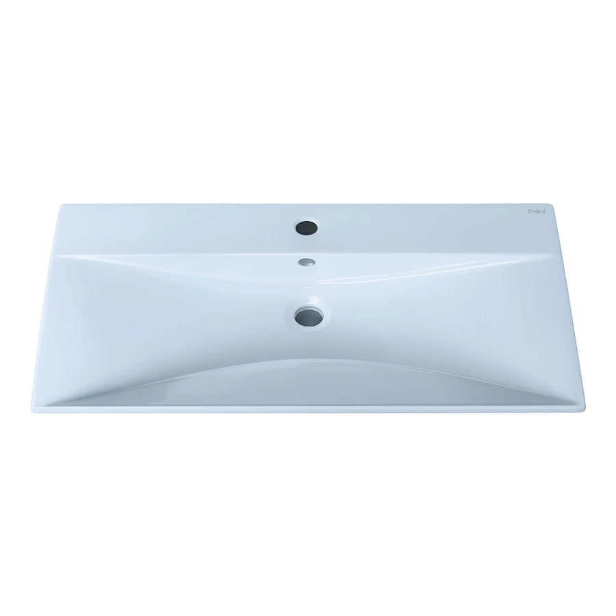 Imported Chinese white washbasin 80 cm with wide basin opening
