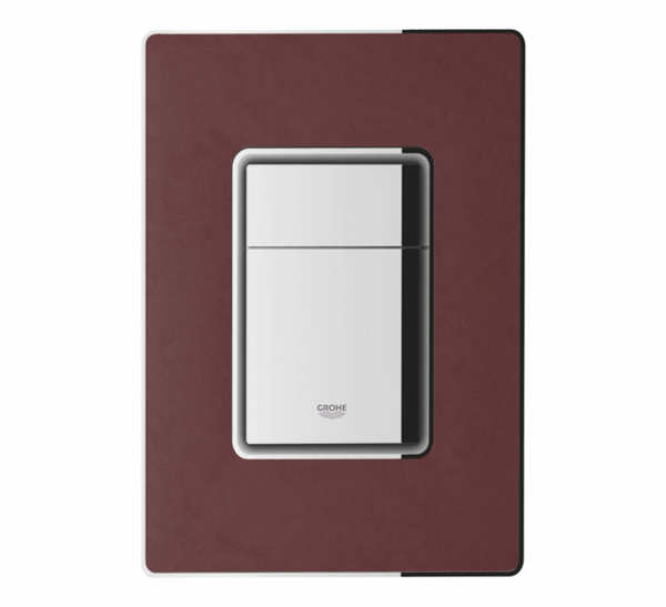 Grohe Skate Cosmopolitan Flush Plate Dark Red Leather