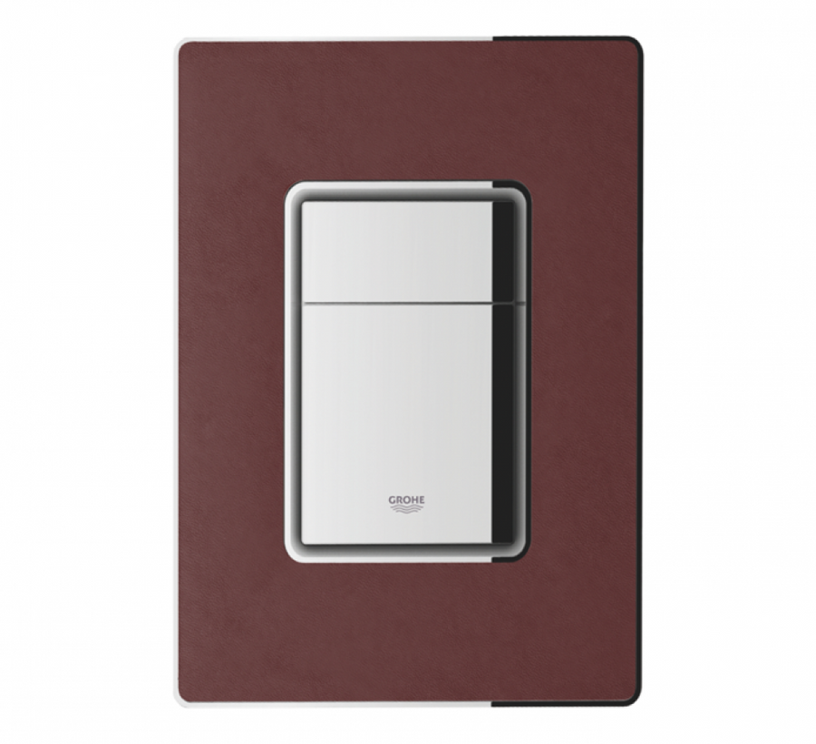 Grohe Skate Cosmopolitan Flush Plate Dark Red Leather