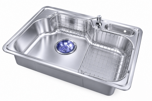 Purity Korean Bowl Kitchen Sink 75×51 cm with Accessories & Drain