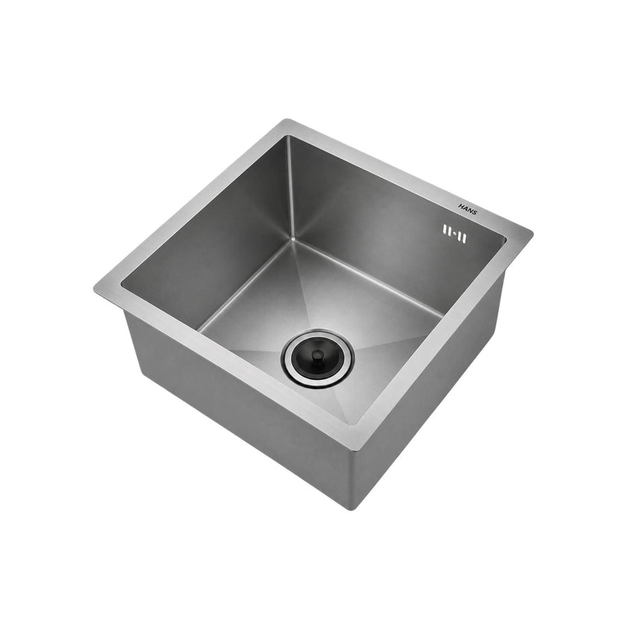 Hans Handmade Kitchen Sink 46 × 61 cm Chrome H-61-46 with Drain
