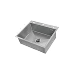 Hans Handmade Kitchen Sink 46 × 61 cm Chrome H-61-46 with Drain