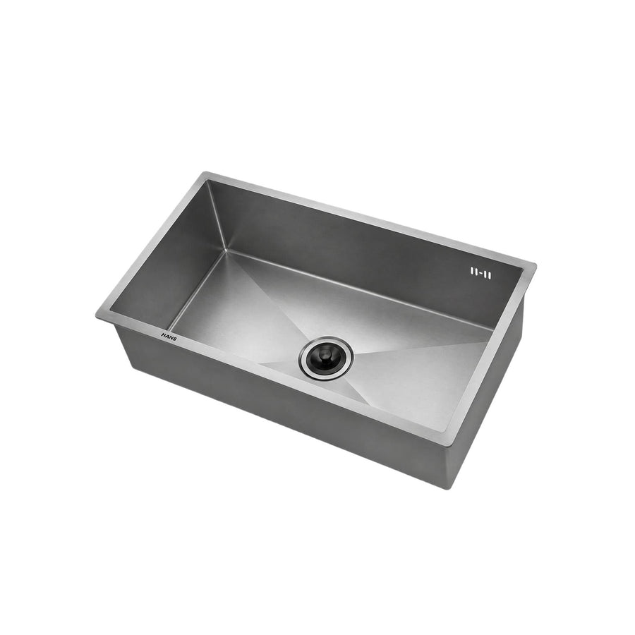 Hans Handmade Kitchen Sink 46 × 80 cm Chrome H-46-80 with Drain